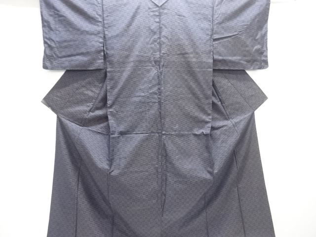 斜め格子模様織出し本場泥大島紬着物